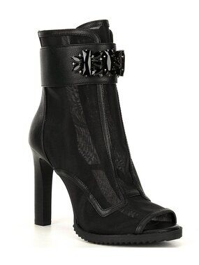 KARL LAGERFELD Blayze Black Mesh Jeweled Heels Size 5 NEW without box